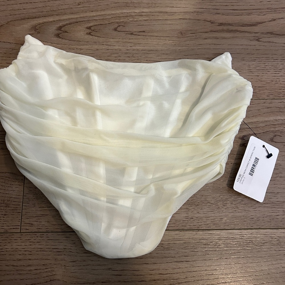 Cropped Mesh Corset W Boning